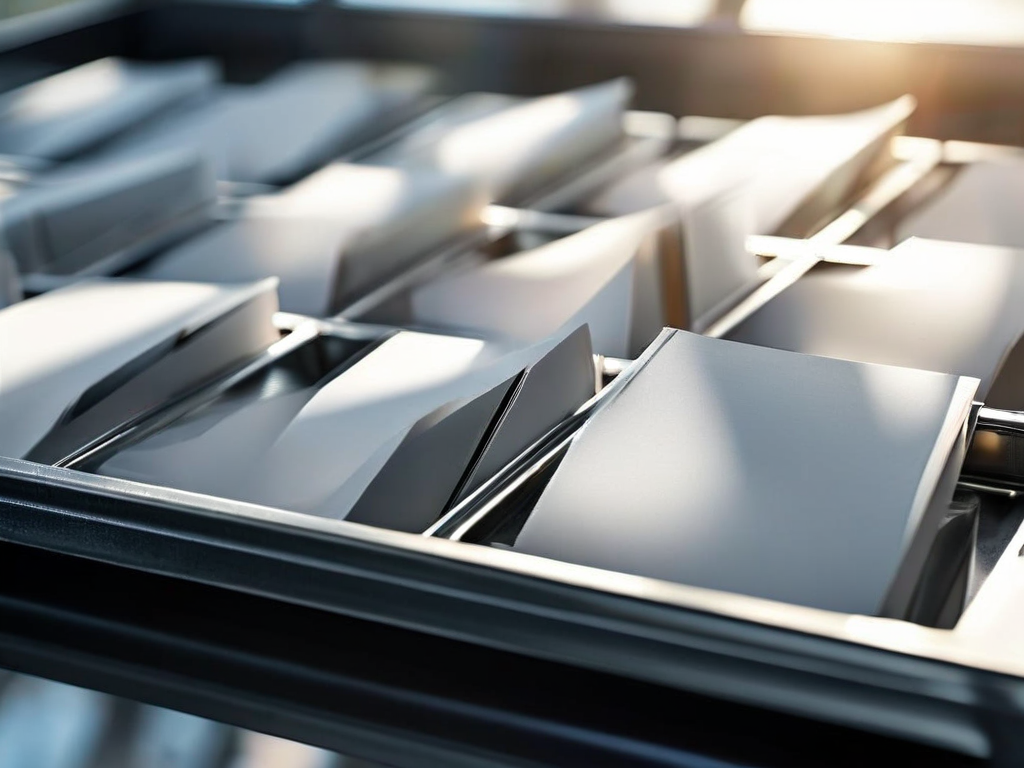 Blank numbered dividers in a clear plastic storage tray, arranged in order on a brushed metal surface with morning light.
